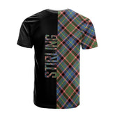 Stirling Bannockburn Tartan T-Shirt Half of Me - Cross Style